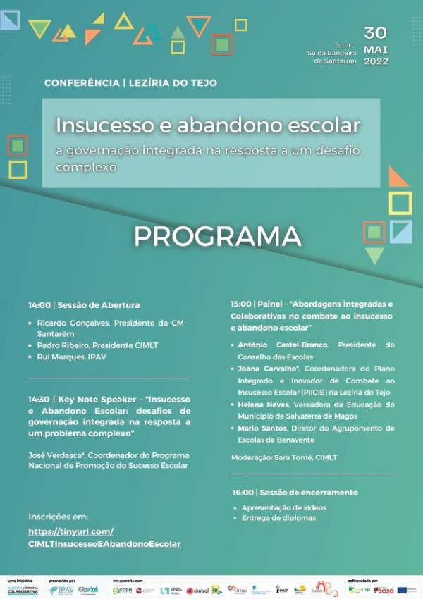 CONFERÊNCIA "INSUCESSO E ABANDONO ESCOLAR: A GOVERNAÇÃO INTEGRADA NA RESPOSTA A UM DESAFIO COMPLEXO"